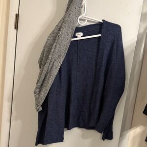 (2) cardigans - Navy Blue Open Cardigan - small